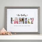 Personalised Photos Inside Family Word Art